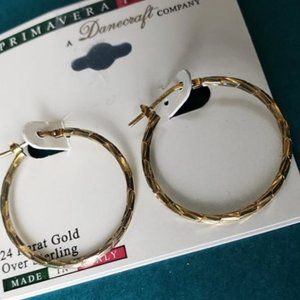 2/55$  NWT 24k gold over sterling hoop earrings